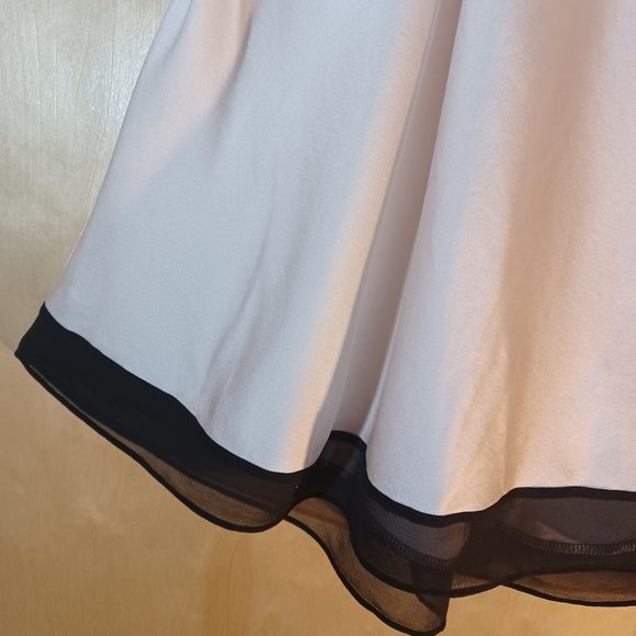 VICTORIA'S SECRET VINTAGE SILK Cream Black Sheer Crossback Gown Slip_Size Large - Picture 6 of 6